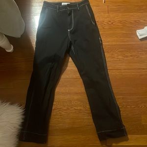 gap black and white stich cargo pant